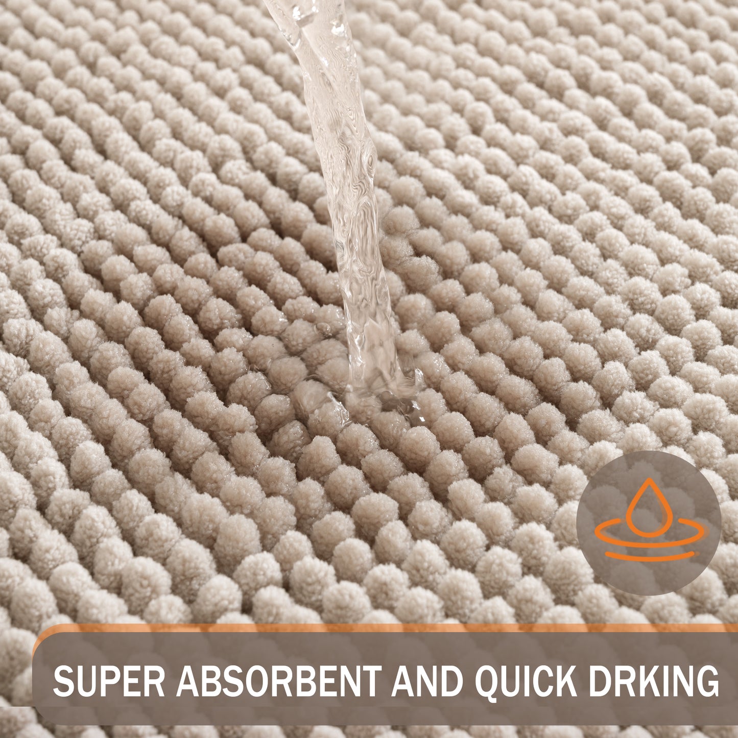 Exclusivo Mezcla Bathroom Rugs Mat 17x24, Extra Soft Absorbent Chenille Bath Rugs Mat, Quick Dry, Machine Washable Bath Mats for Bathroom Floor, Shower, Home Decor, Camel