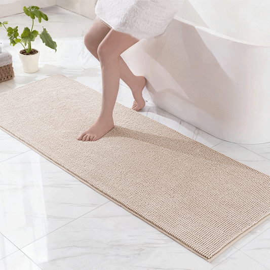 Exclusivo Mezcla Bathroom Rugs Mat 24x70, Extra Soft Absorbent Chenille Bath Rugs Mat, Quick Dry, Machine Washable Bath Mats for Bathroom Floor, Shower, Home Decor, Camel
