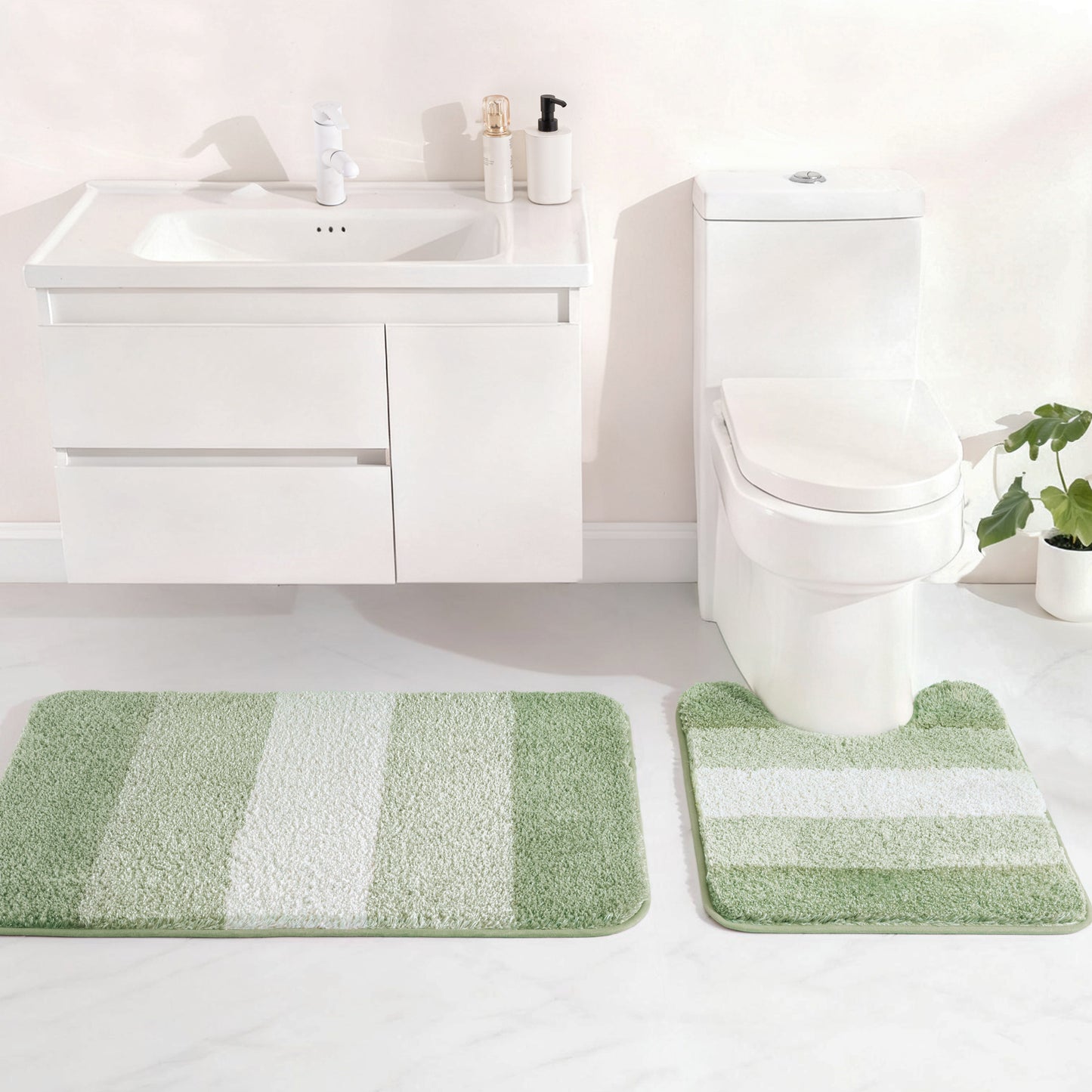 Exclusivo Mezcla Bathroom Rugs Mat 24x36, Extra Soft Non Slip Absorbent Water Microfiber Bath Rugs, Machine Washable Quick Dry Bath Mats for Bathroom Floor, Shower, Home Decor, Gradient Green