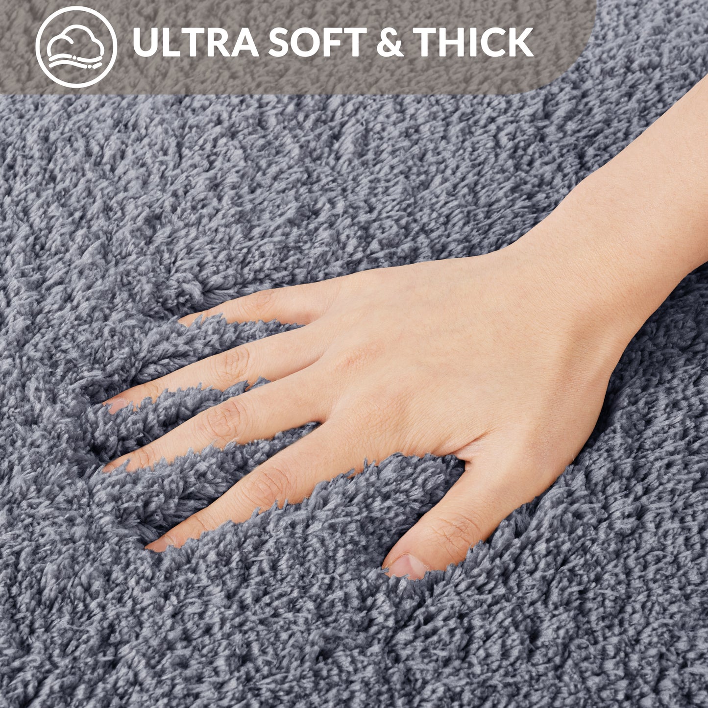 Exclusivo Mezcla Bathroom Rugs Mat 20x30, Extra Soft Non Slip Absorbent Water Microfiber Bath Rugs, Machine Washable Quick Dry Bath Mats for Bathroom Floor, Shower, Home Decor, Solid Grey