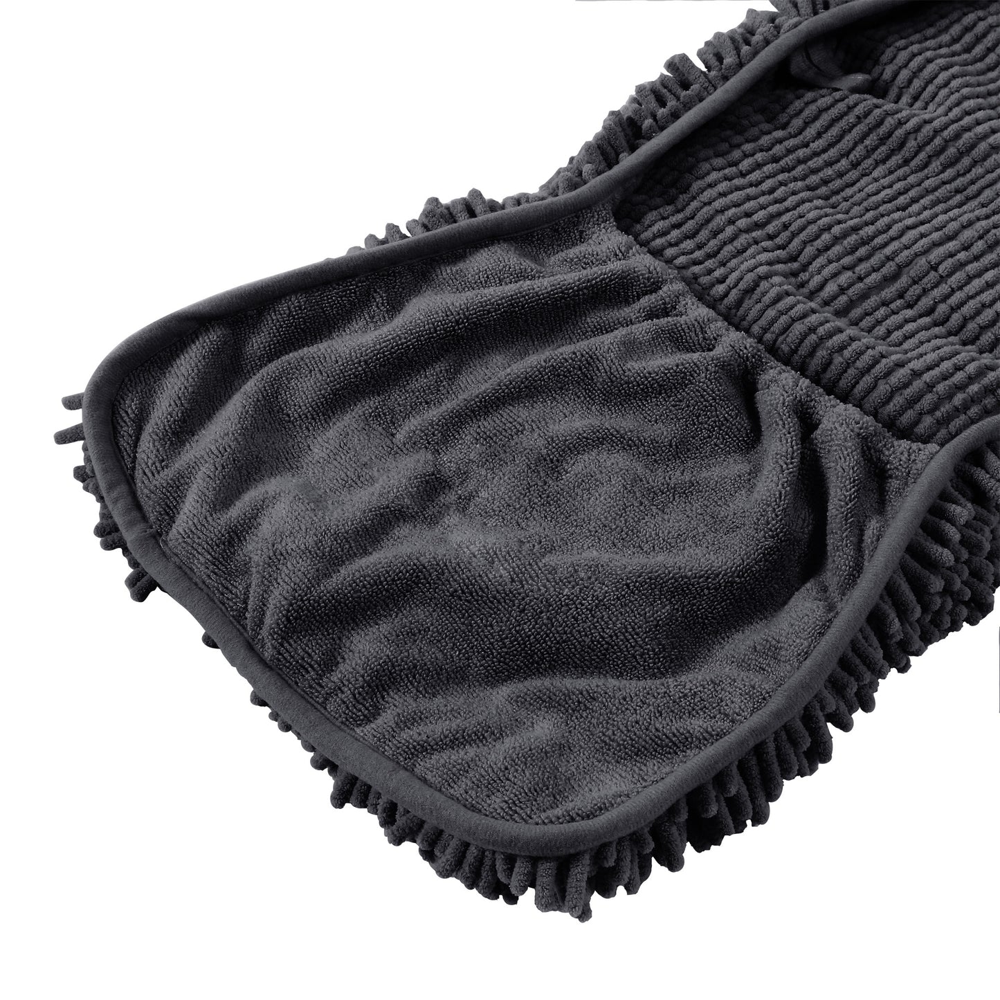 Absorbent Dog Towel, Extra Large (35"x15") Quick Drying Dog Bath Towel with Hand Pockets, Microfiber Shammy Pet Towel for Dog and Cat, Machine Washable (Charcoal)