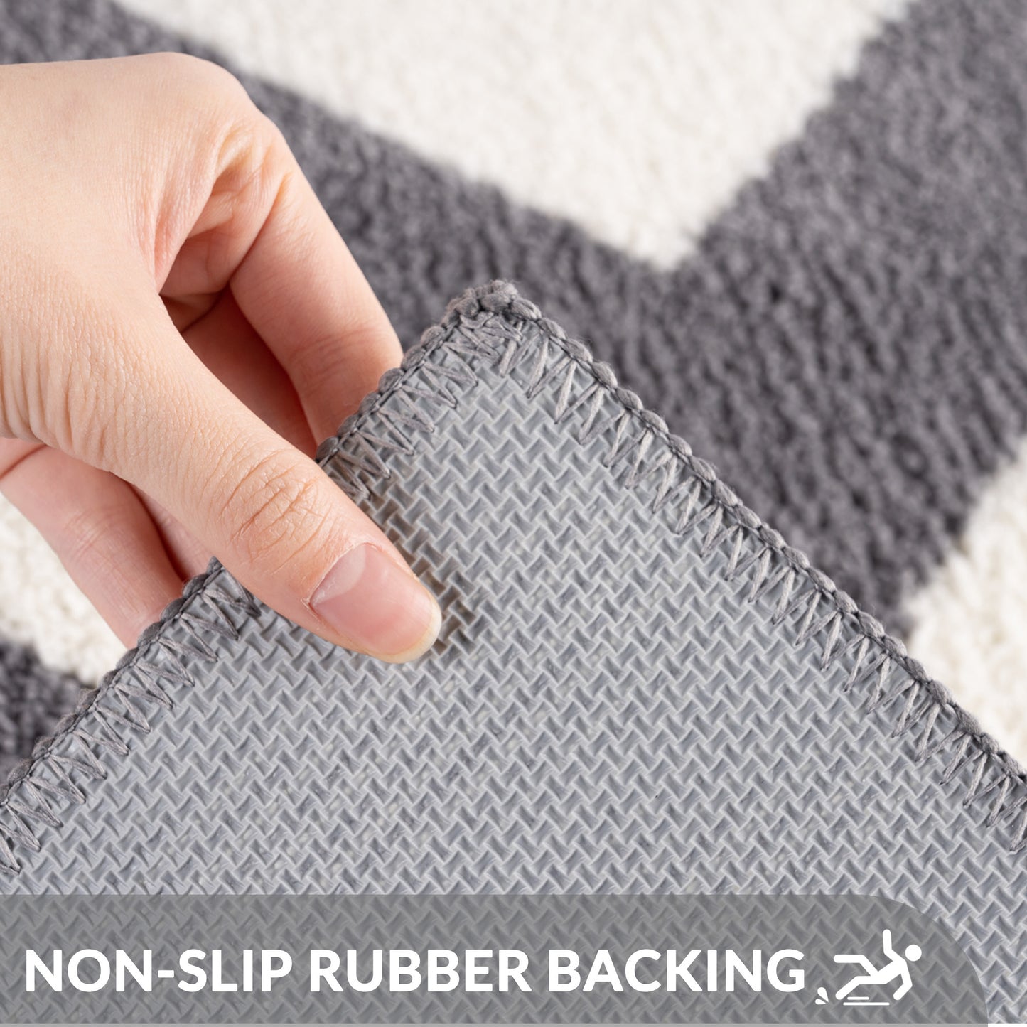 Exclusivo Mezcla Bathroom Rugs Mat 24x36, Extra Soft Non Slip Absorbent Water Microfiber Bath Rugs, Machine Washable Quick Dry Bath Mats for Bathroom Floor, Shower, Home Decor, Striped Grey