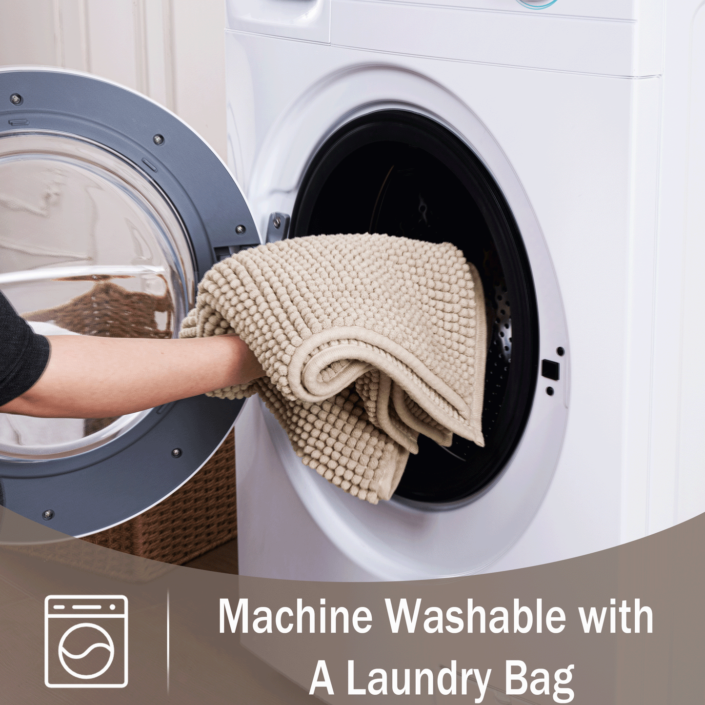 Exclusivo Mezcla Bathroom Rugs Mat 17x24, Extra Soft Absorbent Chenille Bath Rugs Mat, Quick Dry, Machine Washable Bath Mats for Bathroom Floor, Shower, Home Decor, Camel