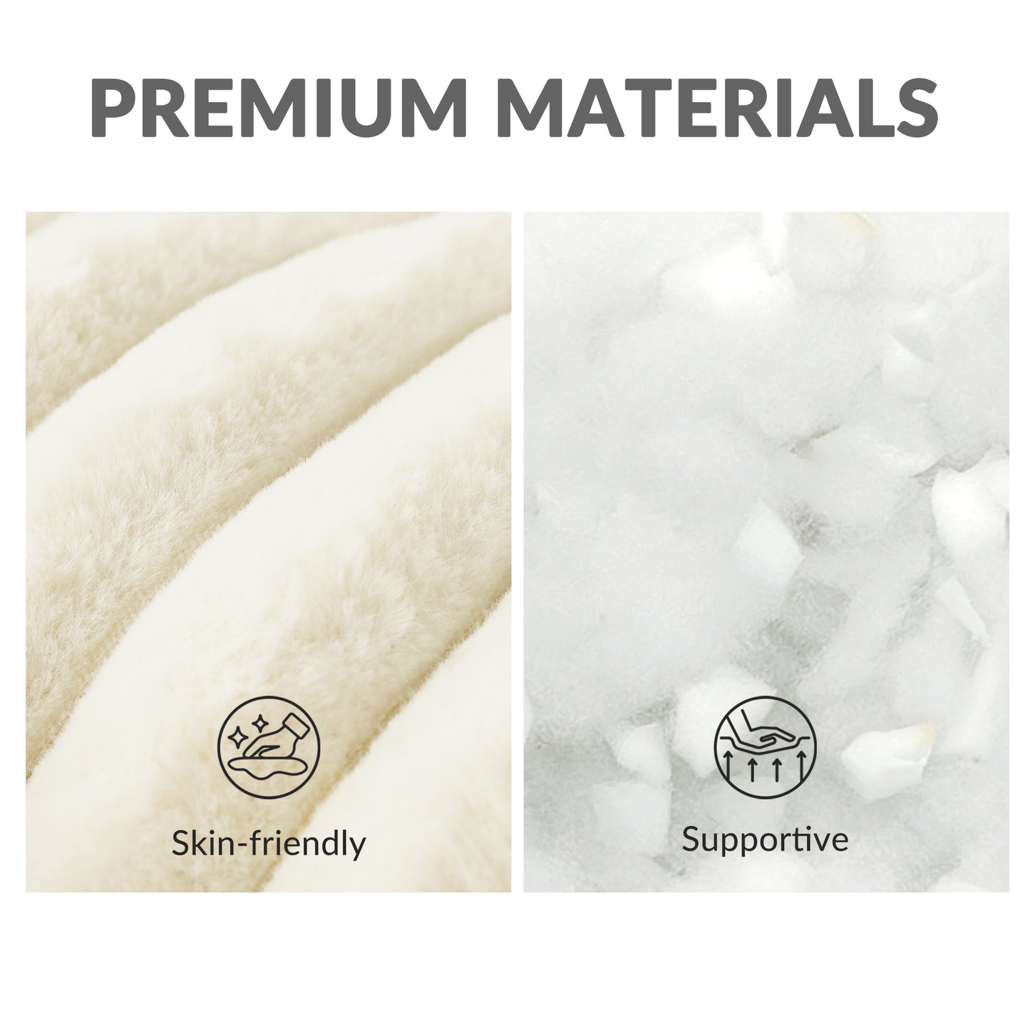 Exclusivo Mezcla Calming Donut Dog Bed, 24 inches Cozy Fluffy Faux Rabbit Fur Round Pet Bed, Machine Washable, Ivory