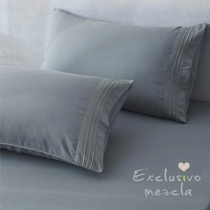Exclusivo Mezcla King Size Bed Sheets Set Microfiber 1800 Thread Count Percale Super Soft and Comforterble 16 Inch Deep Pockets - 4 Piece (King, Dark Grey)