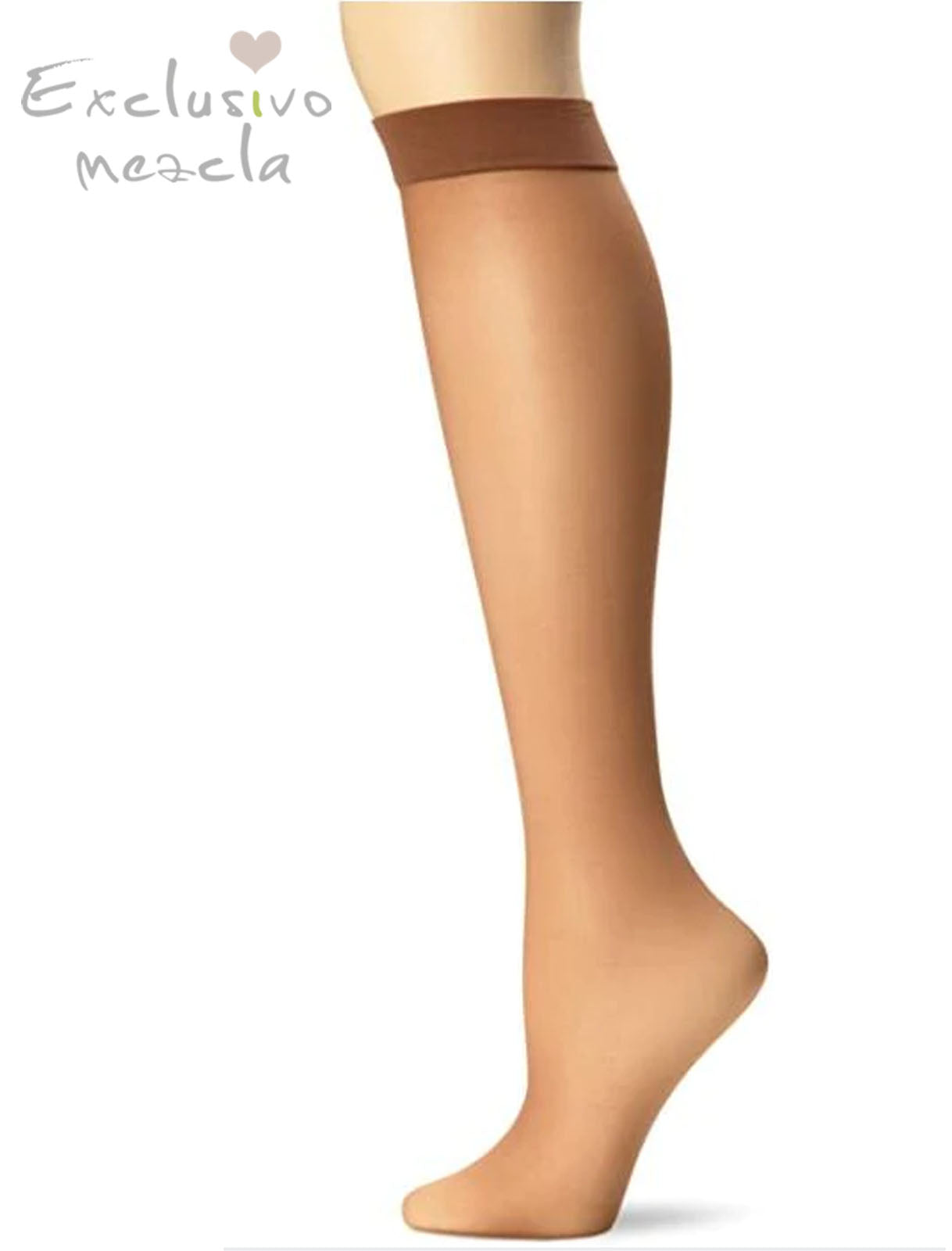 Exclusivo Mezcla Silk Reflections Women's Knee High With No Slip Band