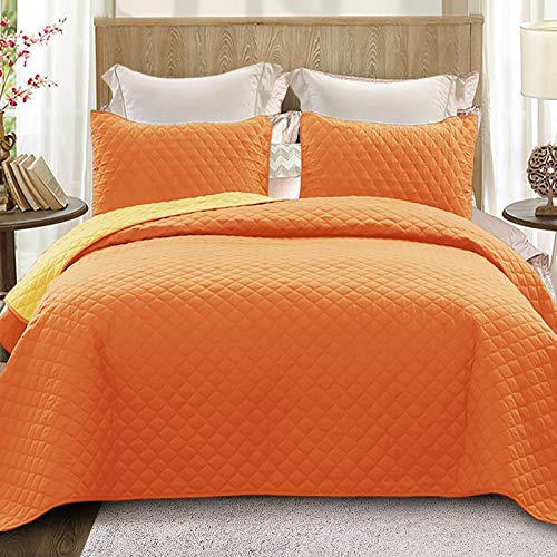 Exclusivo Mezcla Ultrasonic Reversible 3 Piece Full/ Queen Size Quilt Set with Pillow Shams, Lightweight Bedspread/ Coverlet/ Bed Cover - (Grey, 92"x88")