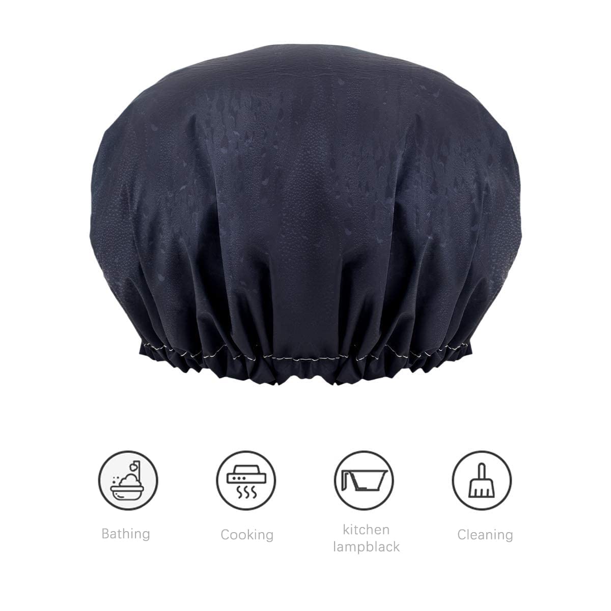 Exclusivo Mezcla Shower Cap, 4-Pack Bathing Reusable Shower Caps for Long Hair Women, Double Layers Premium Sumptuous Silky Satin 100% Waterproof Shower Cap Extra Large