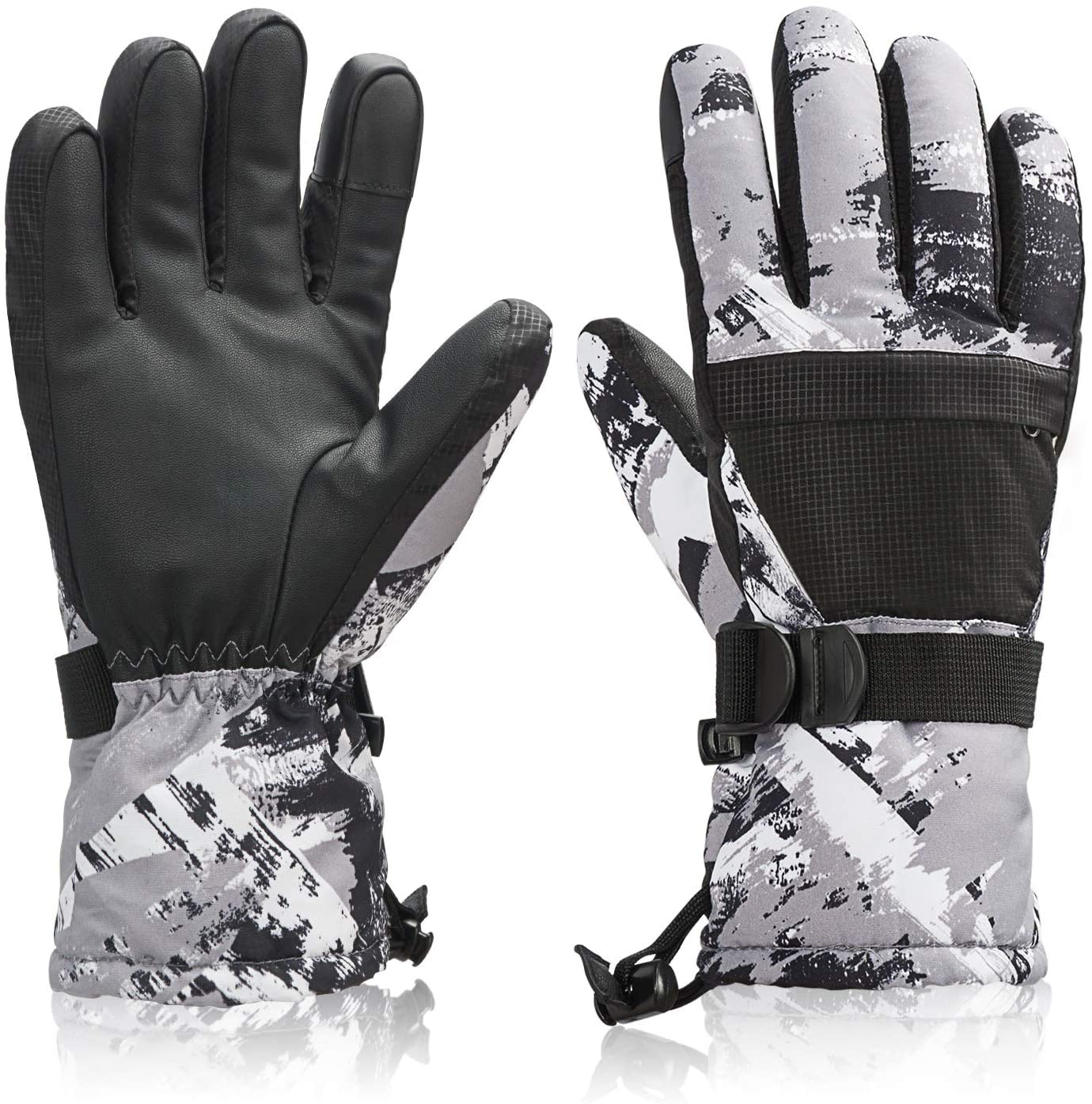 Exclusivo Mezcla Ski Snowboard Gloves, Waterproof Winter Warm Gloves, Cold Weather Touchscreen Snow Gloves for Mens, Womens, Kids Skiing,Snowboarding