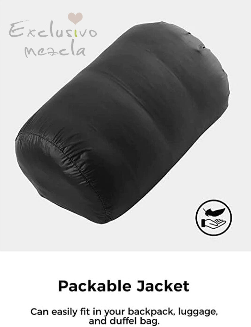 Exclusivo Mezcla Women's Packable Ultra Light Weight Short Down Jacket