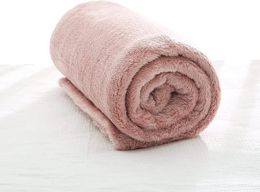 Exclusivo Mezcla Plush Baby Blanket, Soft and Warm Swaddle Throw Blanket, Infant, Newborn, Toddler and Kids Receiving Fleece Blankets for Crib Stroller (40x50 inches, Dusty Pink)