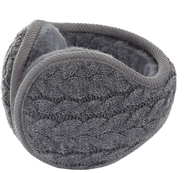 Exclusivo Mezcla Unisex Warm Knit Earmuffs Ladies Cashmere Winter Pure Color Outdoor Fur Earwarmer, Adjustable Wrap