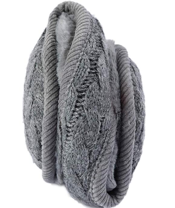 Exclusivo Mezcla Unisex Warm Knit Earmuffs Ladies Cashmere Winter Pure Color Outdoor Fur Earwarmer, Adjustable Wrap