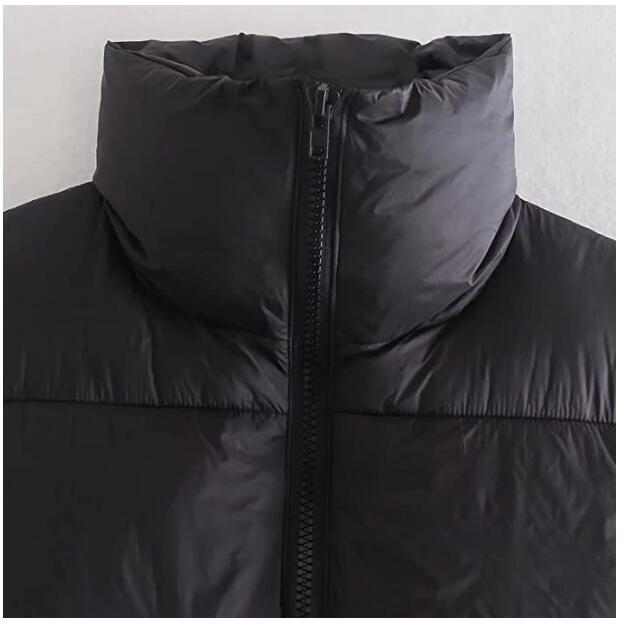 Exclusivo Mezcla Women's Winter Crop Vest Lightweight Sleeveless Warm Outerwear Puffer Vest Padded Gilet